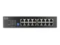 Zyxel GS1100 Series GS1100-16S - Switch - ikke-styrt 16 x Gigabit Ethernet - rackmonterbar, stasjonær, veggmonterbar - for P/N: GS1100-16EPS-EU0101F, GS1100-16ES-EU0101F