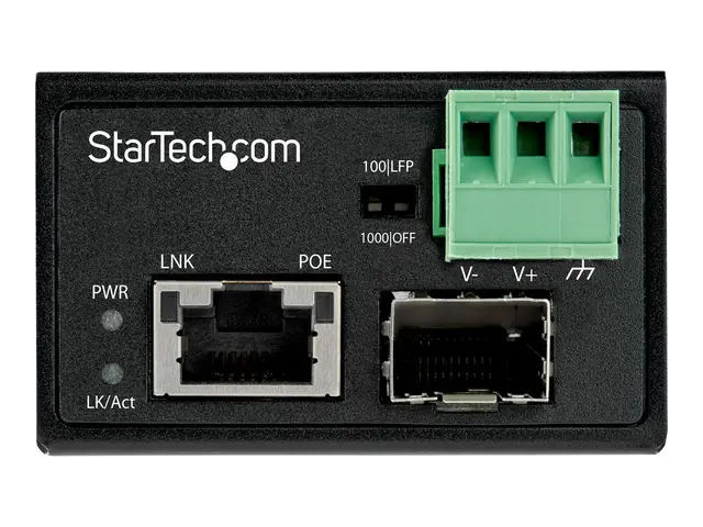 StarTech.com PoE+ Industrial Fiber to Ethernet Media Converter 30W...