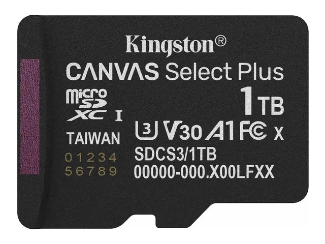Kingston Canvas Select Plus - Flashminnekort 1 TB A1 / Video Class...