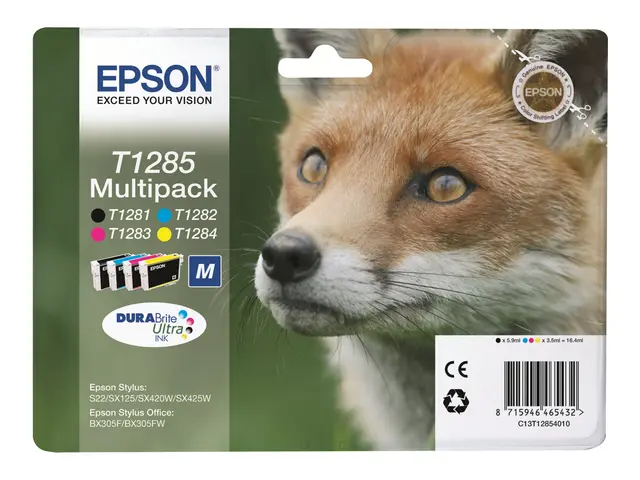 Epson T1285 Multipack - 4-pack svart, gul, cyan, magenta original ...
