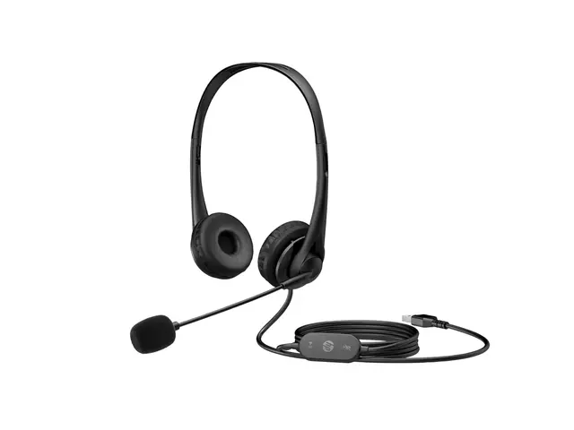 HP G2 - Hodesett on-ear kablet USB skyggesvart