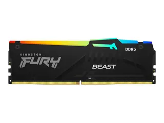 Kingston FURY Beast RGB - DDR5 - sett - 32 GB: 2 x 16 GB DIMM 288-pin - 6400 MHz / PC5-51200 - CL32 - 1.4 V - ikke-bufret - on-die ECC - svart