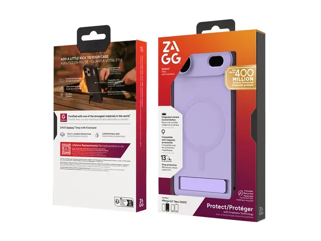 ZAGG Sedona Snap - Baksidedeksel for mobiltelefon med stativ MagSa...