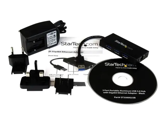 StarTech.com USB 3.0 Hub with Gigabit Ethernet Adapter - 3 Port - ...