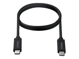 Vision Professional - USB-kabel USB-C (hann) til USB-C (hann) - USB 3.1 Gen 2 / Thunderbolt 3 - 3 A - 1 m - reversible kontakter - svart