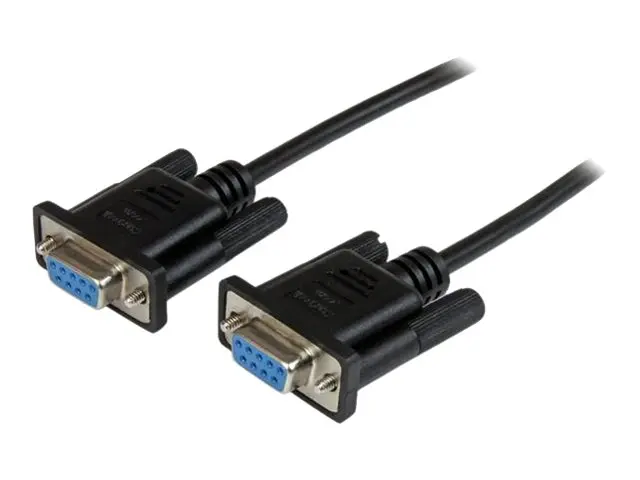 StarTech.com 2m Black DB9 RS232 Serial Null Modem Cable F/F - DB9 ...