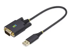 StarTech.com 1ft (30cm) USB to Serial Adapter Cable, COM Retention, RS232 USB / seriell-kabel - USB (hann) til DB-9 (hann) skrubar - 30.5 cm - formst&#248;pt, robust