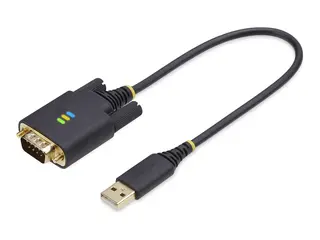 StarTech 1ft (30cm) USB to Serial Adapter Cable, COM Retention, RS232 USB / seriell-kabel - USB (hann) til DB-9 (hann) skrubar - 30.5 cm - formstøpt, robust