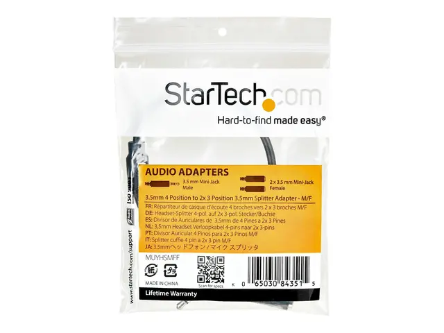 StarTech.com 4 Position to 2x 3 3.5mm Headset Splitter Adapter - H...