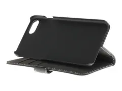 Insmat Exclusive Flip Case - Lommebok for mobiltelefon ekte skinn - svart - for Apple iPhone 6, 6s, 8, SE (2nd generation)