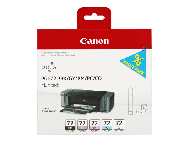Canon PGI-72 PBK/GY/PM/PC/CO Multipack - 5-pack - grå, fotosort, f...