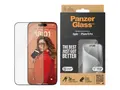 PanzerGlass - Skjermbeskyttelse for mobiltelefon ultravid passform med EasyAligner - glass - rammefarge svart - for Apple iPhone 15 Pro