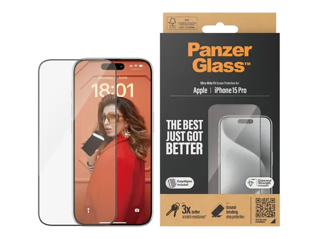 PanzerGlass - Skjermbeskyttelse for mobiltelefon ultravid passform...