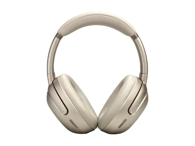 JBL Tour ONE M3 - Hodetelefoner med mikrofon full størrelse - Bluetooth - trådløs, kablet - aktiv støydemping - 3,5 mm jakk, USB-C - latte - Zoom Certified 