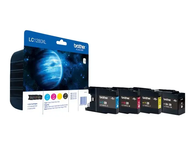 Brother LC1280XLVALBP - 4-pack - svart, gul, cyan, magenta - origi...