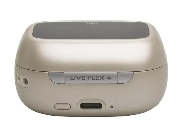 JBL LIVE Flex 4 - True wireless-hodetelefoner med mikrofon i øret - Bluetooth - aktiv støydemping - champagne 
