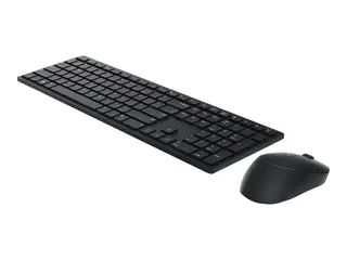 Dell Pro Keyboard and Mouse KM5221W - Tastatur- og mussett trådløs - 2.4 GHz - QWERTY - US International - svart - med 3 years NBD Advance Exchange