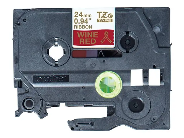 Brother TZe-RW54 - Sateng gull på vinrødt Rull (2,4 cm x 4 m) 1 ka...