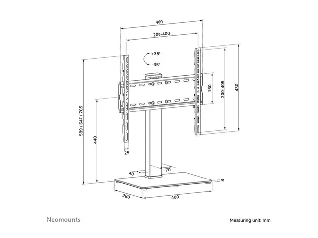 Neomounts DS45-430BL14 - Stativ for TV stål svart skjermstørrelse:...
