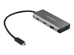 StarTech.com 4 Port USB C Hub w/ 2x USB A &amp; 2x USB C, SuperSpeed 10Gbps USB Type-C 3.1/3.2 Gen 2 Hub, USB Bus Powered, Portable USB-C to USB Adapter Hub, Aluminum, 9.8&quot; (25cm) Cable Windows/macOS/Linux - hub - 4 porter