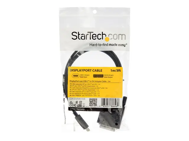 StarTech.com 3.3 ft / 1 m USB-C to DVI Cable - USB Type-C Video Ad...