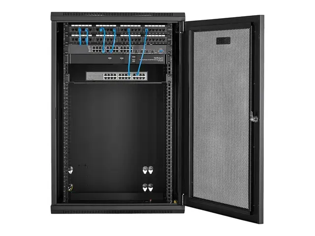 Startech 18U 19" Wall Mount Network Cabinet, 16" Deep Hinged Locki...