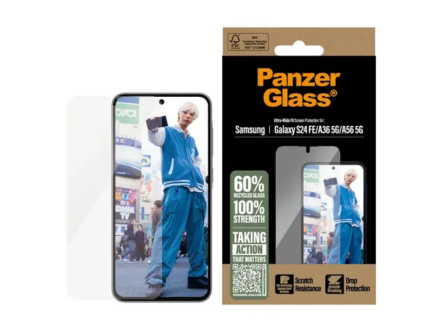 PanzerGlass - Skjermbeskyttelse for mobiltelefon ultrabred passfor...