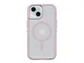 OtterBox Defender Series XT Clear - Baksidedeksel for mobiltelefon med magneter - MagSafe-samsvar - termoplastisk elastomer (TPE) - fjellfrost (klar / rosa) - for Apple iPhone 13, 14, 15, 16e
