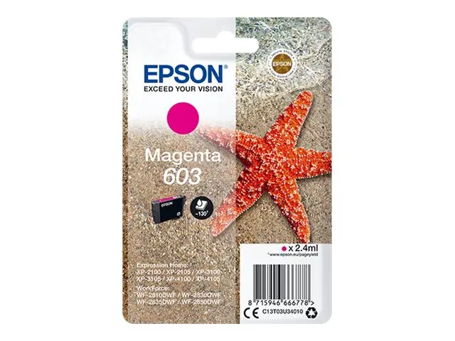 Epson 603 - 2.4 ml - magenta - original - blære med RF/lyd-alarm -...