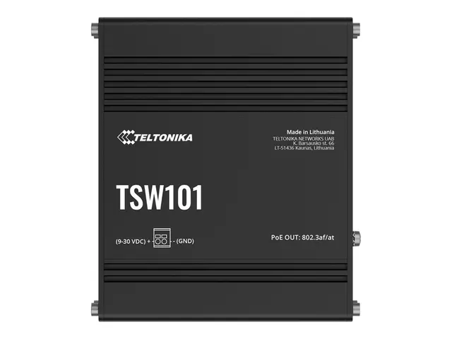 Teltonika TSW101 - Switch 5 x 10/100/1000 DIN-skinnemonterbar, veg...