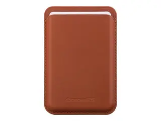dbramante1928 Roskilde CC - Lomme for mobiltelefon / kredittkort MagSafe-samsvar - helnarvet lær - gyllenbrun - for Apple iPhone 12, 13, 14, 15