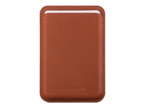 dbramante1928 Roskilde CC - Lomme for mobiltelefon / kredittkort MagSafe-samsvar - helnarvet l&#230;r - gyllenbrun - for Apple iPhone 12, 13, 14, 15