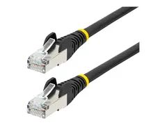 StarTech.com 1.5m CAT6a Ethernet Cable Black - Low Smoke Zero Halogen (LSZH) - 10GbE 500MHz 100W PoE++ Snagless RJ-45 w/Strain Reliefs S/FTP Network Patch Cord - koblingskabel - 1.5 m - svart