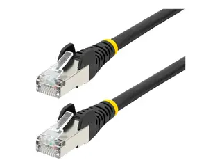 StarTech.com 1.5m CAT6a Ethernet Cable - Black Low Smoke Zero Halogen (LSZH) - 10GbE 500MHz 100W PoE++ Snagless RJ-45 w/Strain Reliefs S/FTP Network Patch Cord - koblingskabel - 1.5 m - svart
