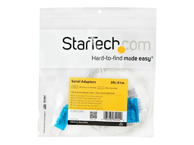 StarTech.com 3ft USB to RS232 DB9 Serial Adapter Cable - M/M - Ser...