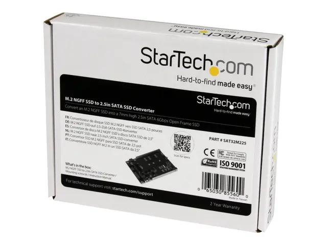StarTech.com M.2 SATA SSD to 2.5in Adapter - NGFF Converter 7mm Op...