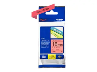 Brother TZe-441 - Standardklebemiddel - svart på rødt Rull (1,8 cm x 8 m) 1 kassett(er) laminert teip - for Brother P-Touch Cube Plus PT-P710BT, PT-P710BTH; P-Touch EDGE PT-P750WVP and P-Touch.