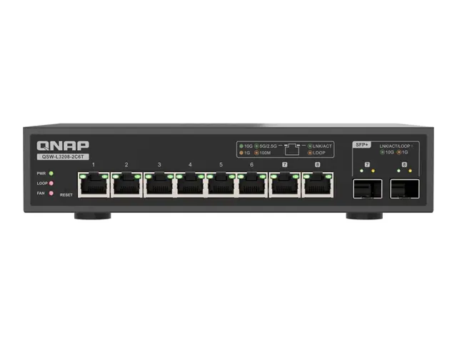 QNAP QSW-L3208-2C6T - Switch Styrt 2 x 10 Gigabit SFP+ + 8 100/100...