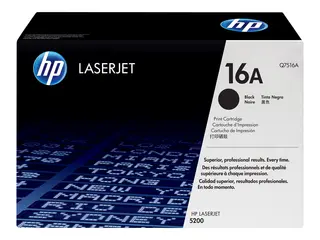 HP 16A - Svart - original - LaserJet - tonerpatron (Q7516A) for LaserJet 5200, 5200dtn, 5200L, 5200Lx, 5200n, 5200tn