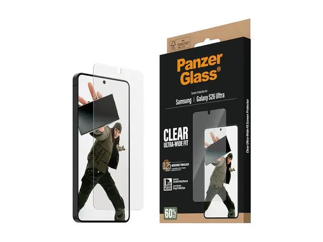 PanzerGlass - Skjermbeskyttelse for mobiltelefon ultravid passform...