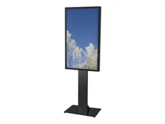 HI-ND Floorstand Glass Universal 49&quot;- 65&quot; Stativ - for LCD-skjerm - metall - svart, RAL 9005 - skjermst&#248;rrelse: 49&quot;-65&quot; - plassering p&#229; gulv