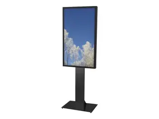 HI-ND Floorstand Glass Universal 49&quot;- 65&quot; Stativ - for LCD-skjerm - metall - svart, RAL 9005 - skjermst&#248;rrelse: 49&quot;-65&quot; - plassering p&#229; gulv