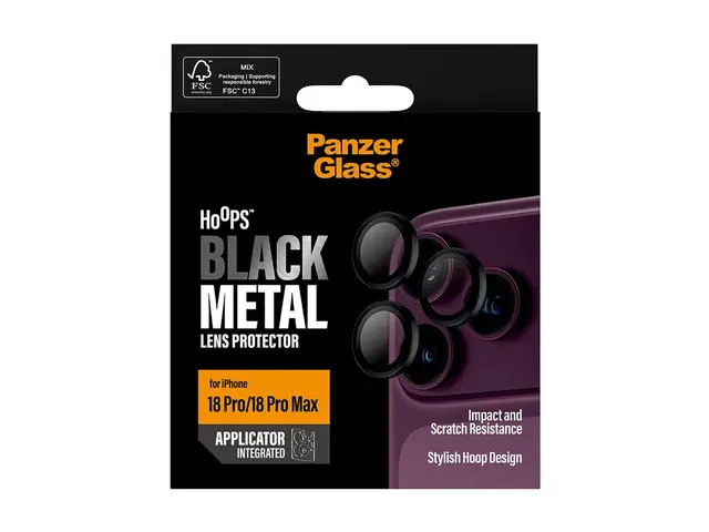 PanzerGlass Hoops - Linsebeskytter for mobiltelefon - svart
