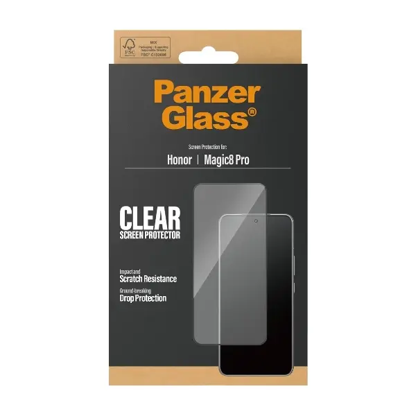 PanzerGlass Honor Magic8 Pro skjermbeskytter, Ultra-Wide Fit 