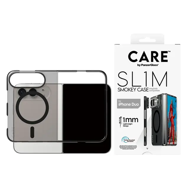 PG CARE SLIM PC/TPU Black iPhone Fold CARE by PanzerGlass® SL1M Case Smokey 