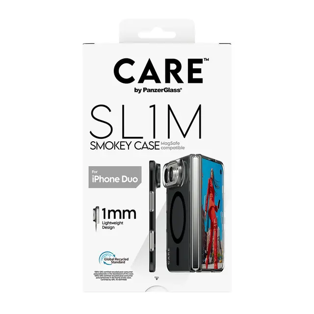PG CARE SLIM PC/TPU Black iPhone Fold CARE by PanzerGlass® SL1M Case Smokey 