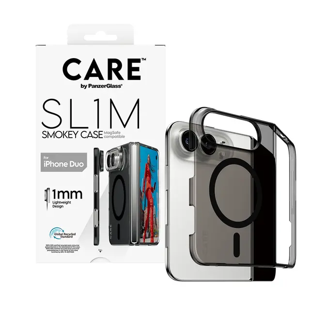 PG CARE SLIM PC/TPU Black iPhone Fold CARE by PanzerGlass® SL1M Case Smokey 
