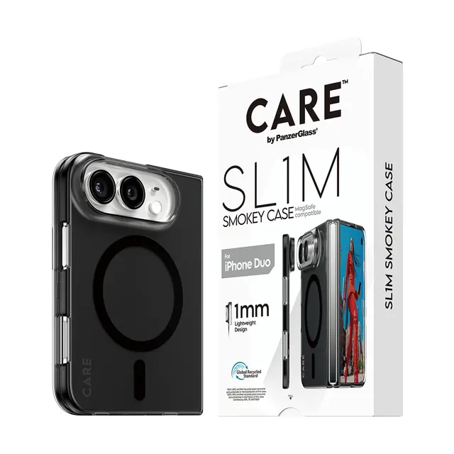 PG CARE SLIM PC/TPU Black iPhone Fold CARE by PanzerGlass® SL1M Case Smokey 