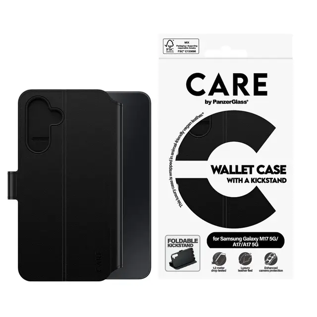 CARE by PanzerGlass - Lommebok for mobiltelefon - med stativ - veg...