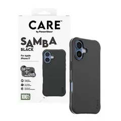 CARE by PanzerGlass Samba - Baksidedeksel for mobiltelefon MagSafe-samsvar - termoplast-polyuretan (TPU) - svart - for Apple iPhone 17